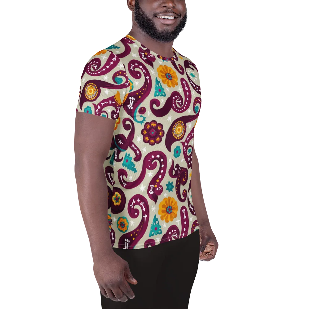 Morbida Botanica on Men's Athletic T-Shirt — Right