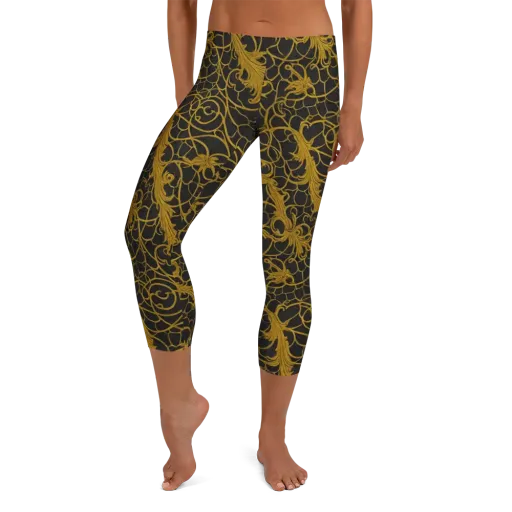 Gilded Acanthus on a Capri Leggings