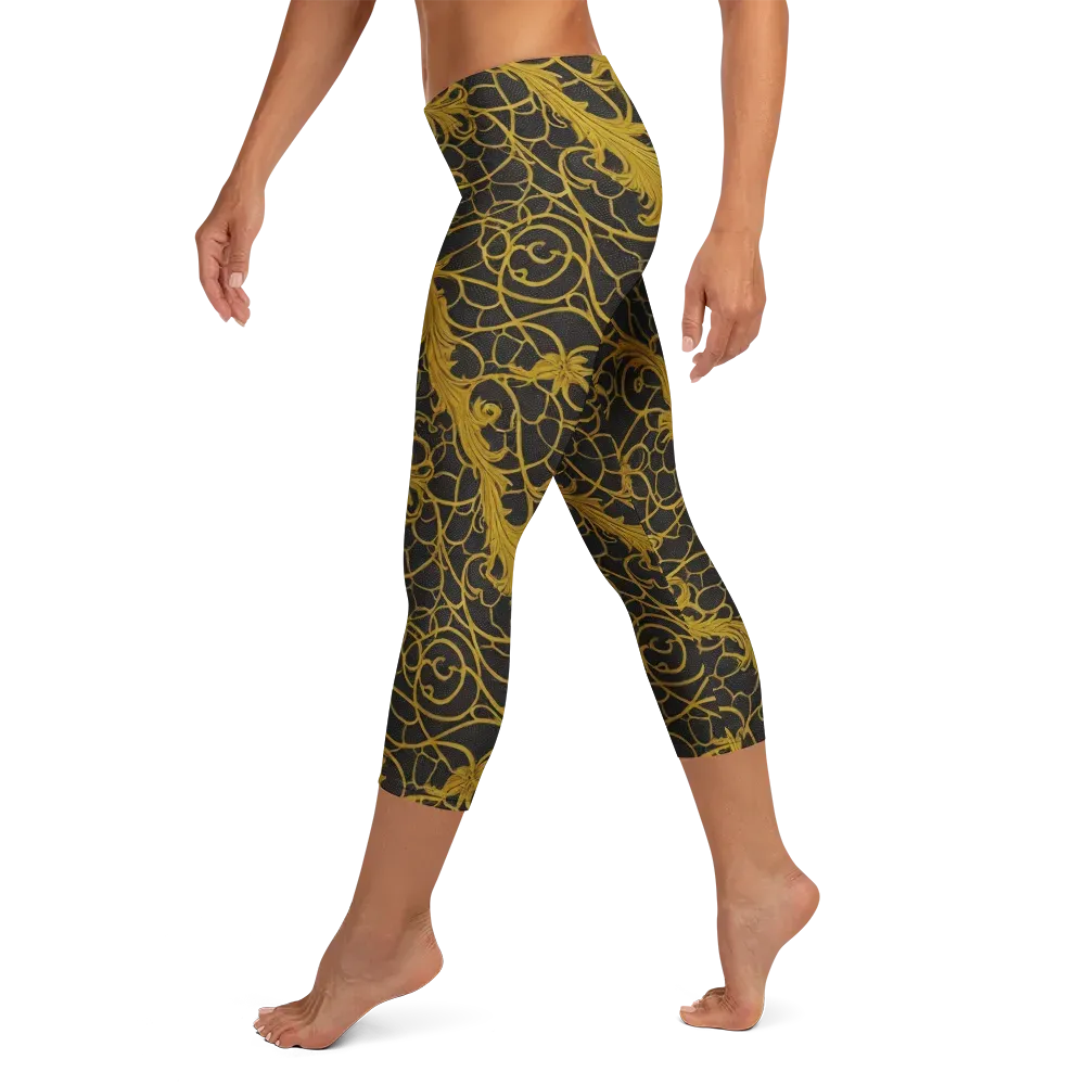 Gilded Acanthus on Capri Leggings — Left