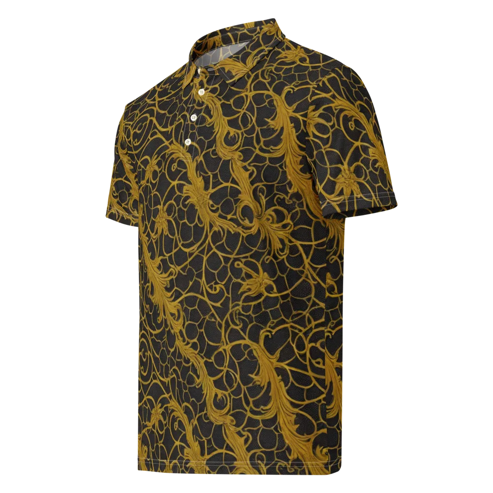 Gilded Acanthus on Men's Slim Fit Polo Shirt — Left Front