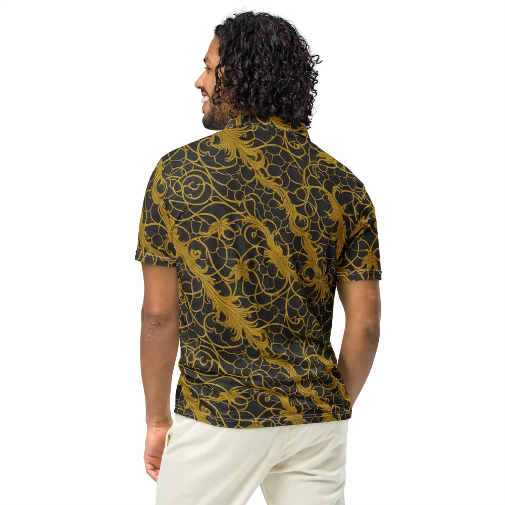 Gilded Acanthus on Men's Slim Fit Polo Shirt — Back