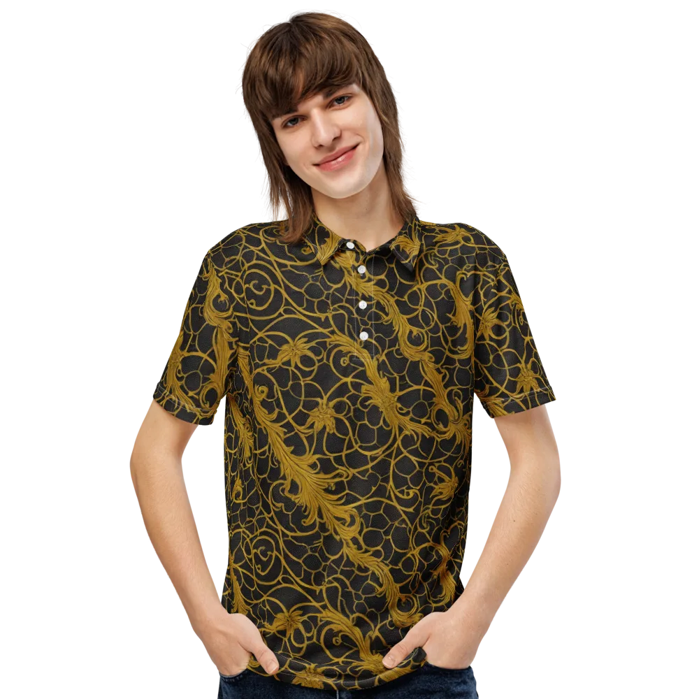 Gilded Acanthus on Men's Slim Fit Polo Shirt — Front