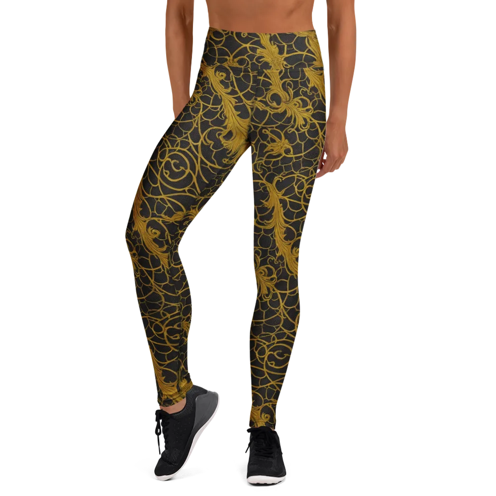 Gilded Acanthus on Yoga Leggings — Front