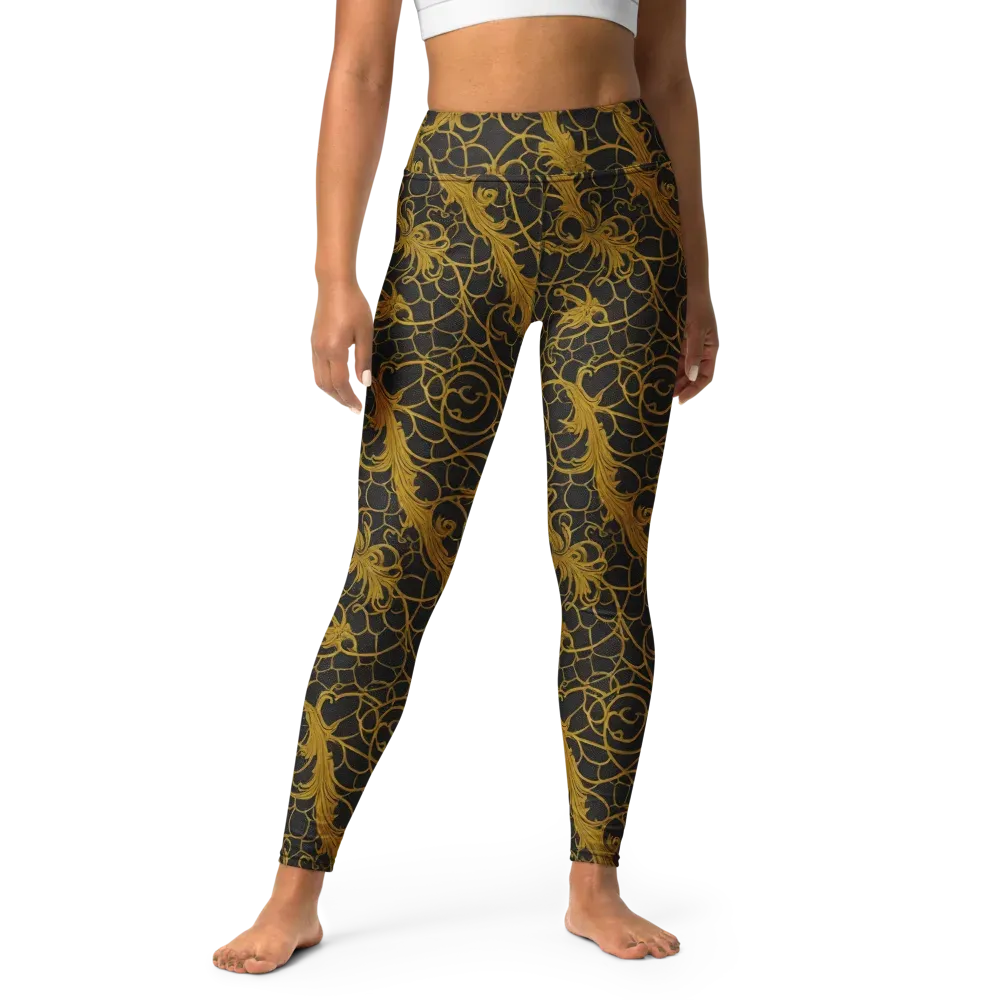 Gilded Acanthus on Yoga Leggings — Front