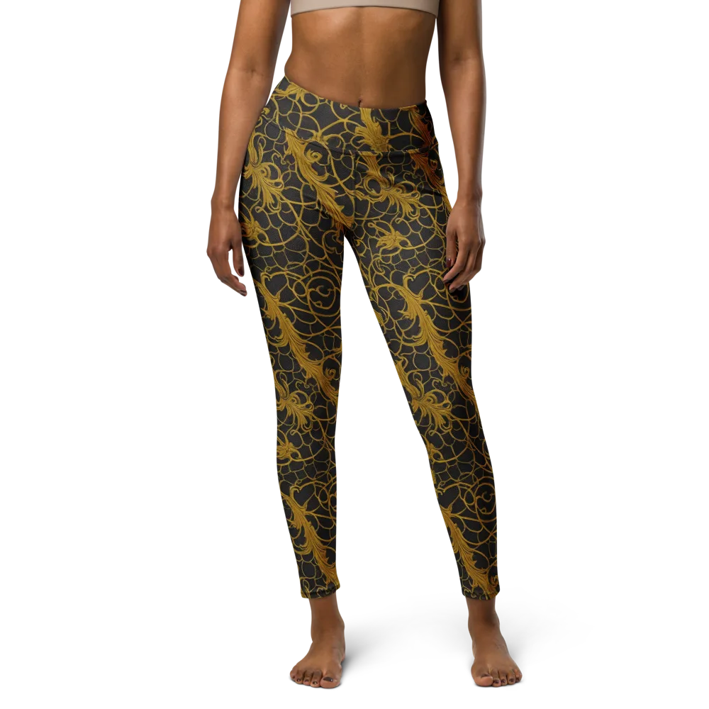Gilded Acanthus on Yoga Leggings — Front