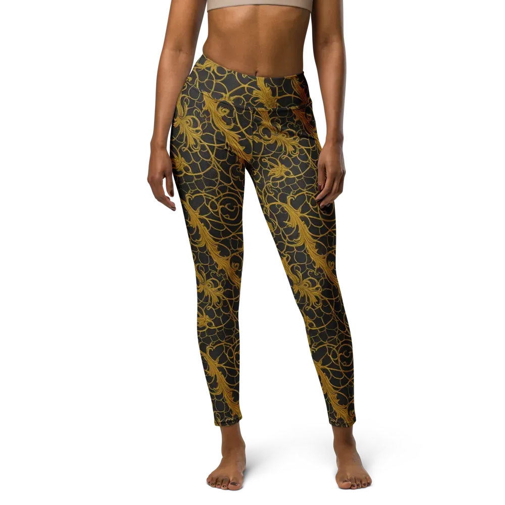 Gilded Acanthus on Yoga Leggings — Front