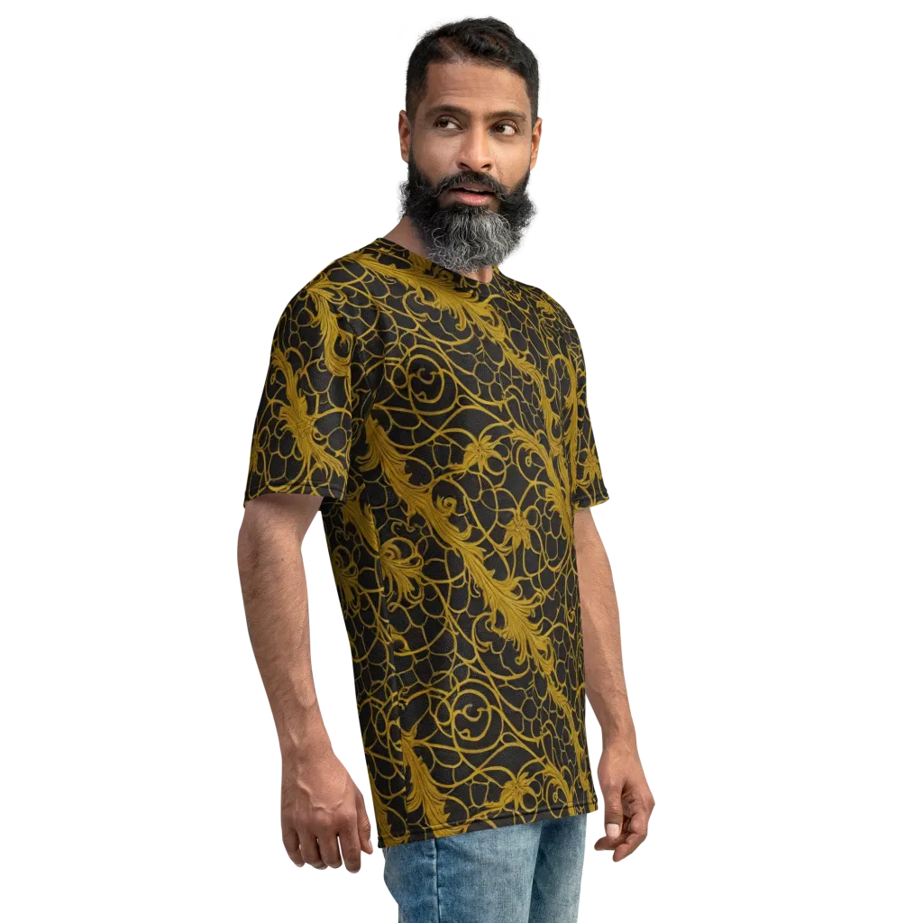 Gilded Acanthus on Men's Crew Neck T-Shirt — Right