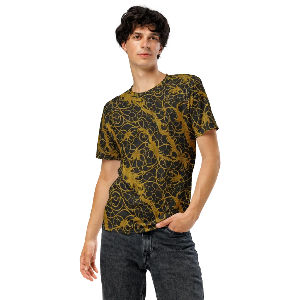 Gilded Acanthus on Men's Crew Neck T-Shirt — Front