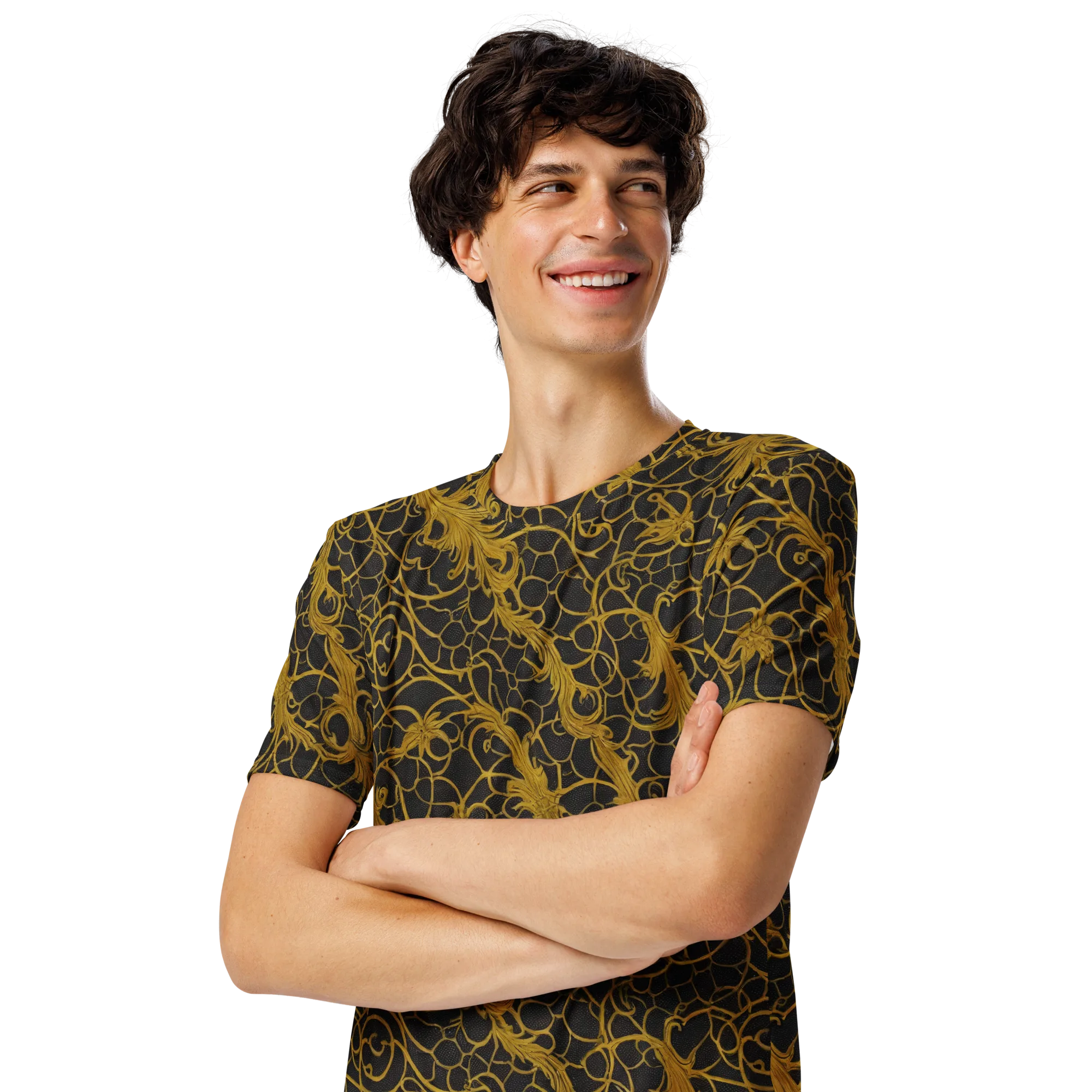 Gilded Acanthus on Men's Crew Neck T-Shirt — Left Front