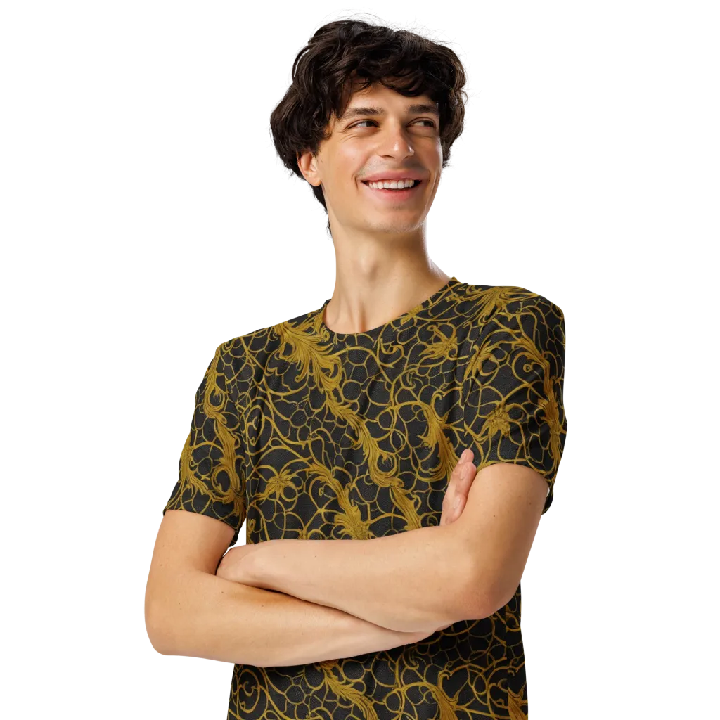 Gilded Acanthus on Men's Crew Neck T-Shirt — Left Front