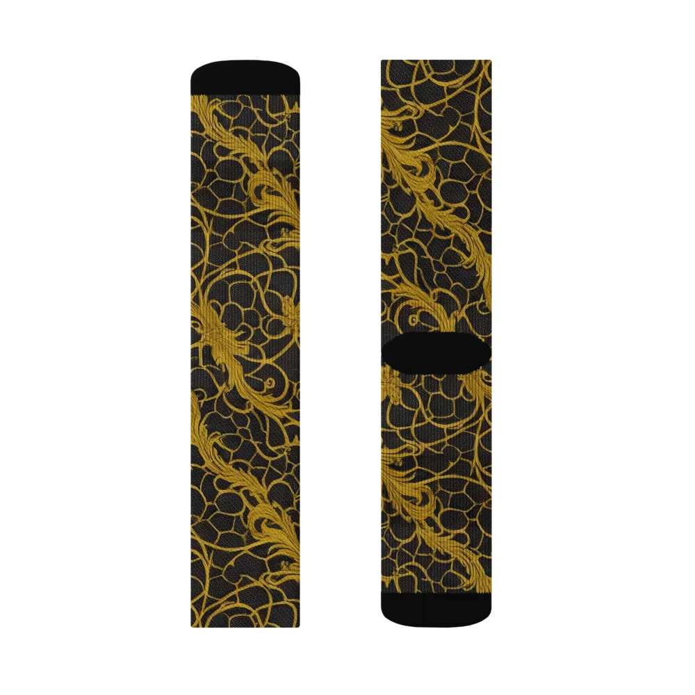 Gilded Acanthus on Socks — Left Sock
