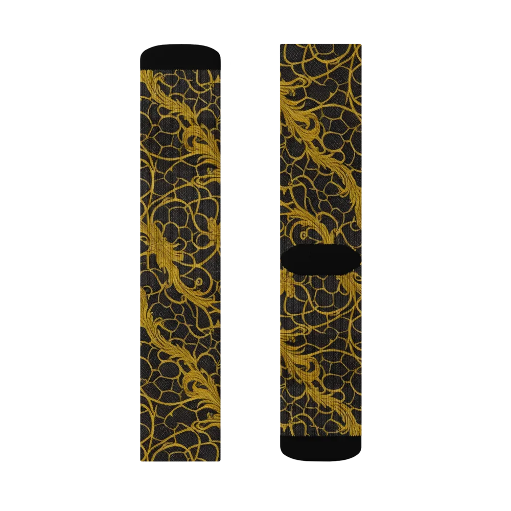 Gilded Acanthus on Socks — Right Sock
