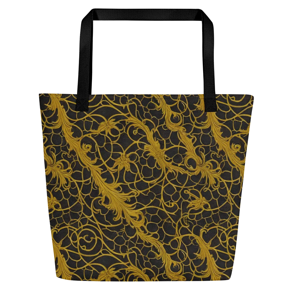 Gilded Acanthus on Large Tote Bag W/ Pocket — Front