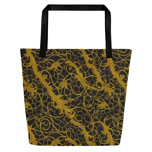 Gilded Acanthus on a Large Tote Bag W/ Pocket