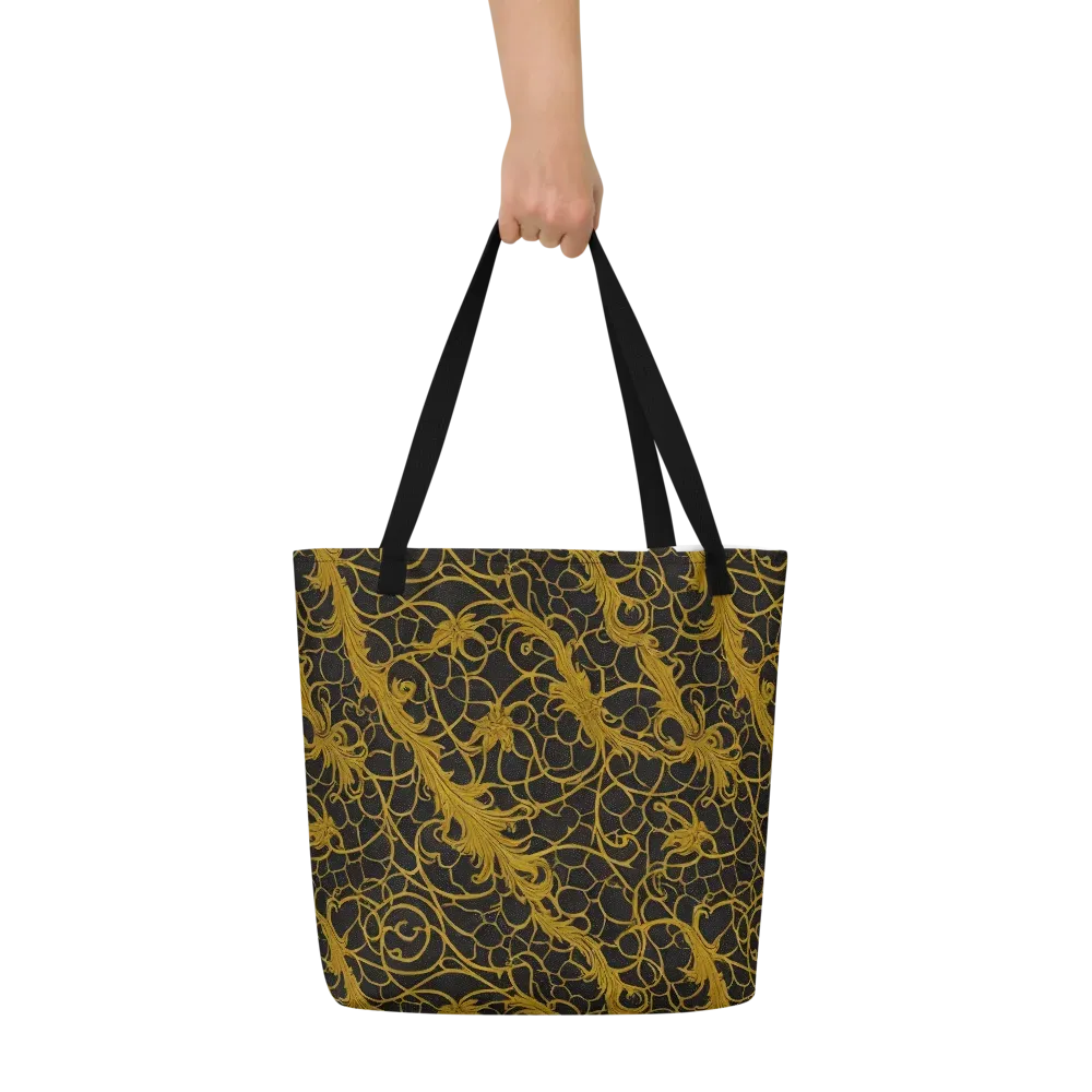 Gilded Acanthus on Large Tote Bag W/ Pocket — Front