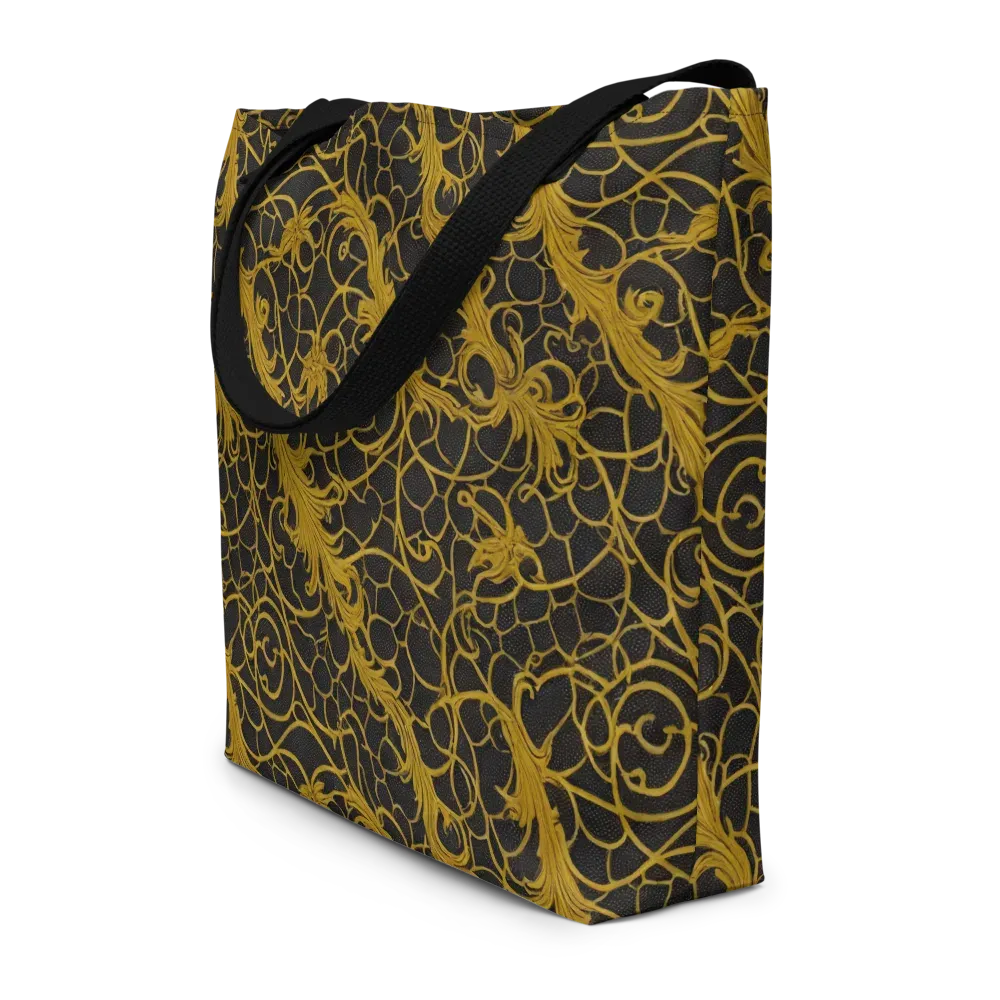 Gilded Acanthus on Large Tote Bag W/ Pocket — Front
