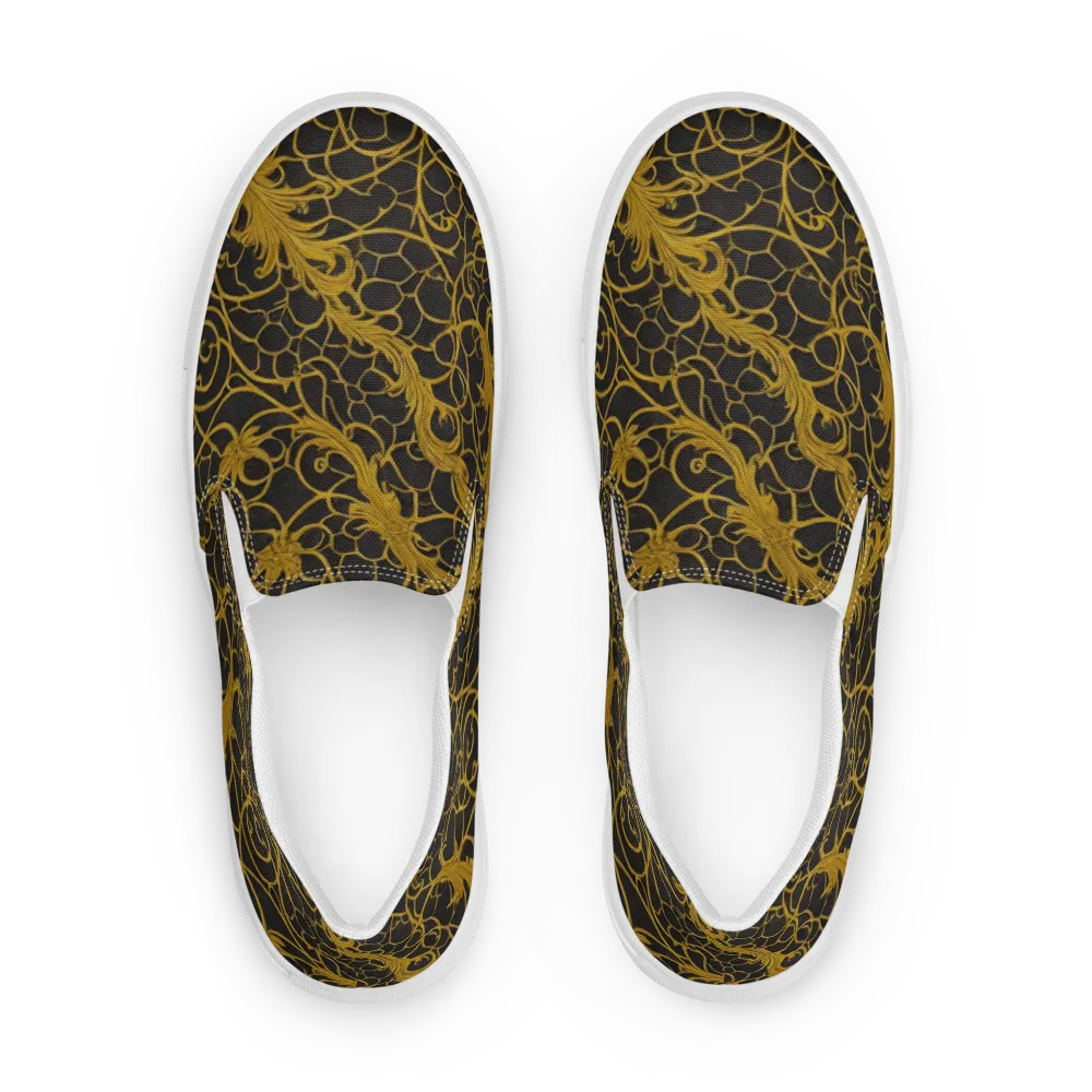 Gilded Acanthus on Women's Slip-On Canvas Shoes — Front