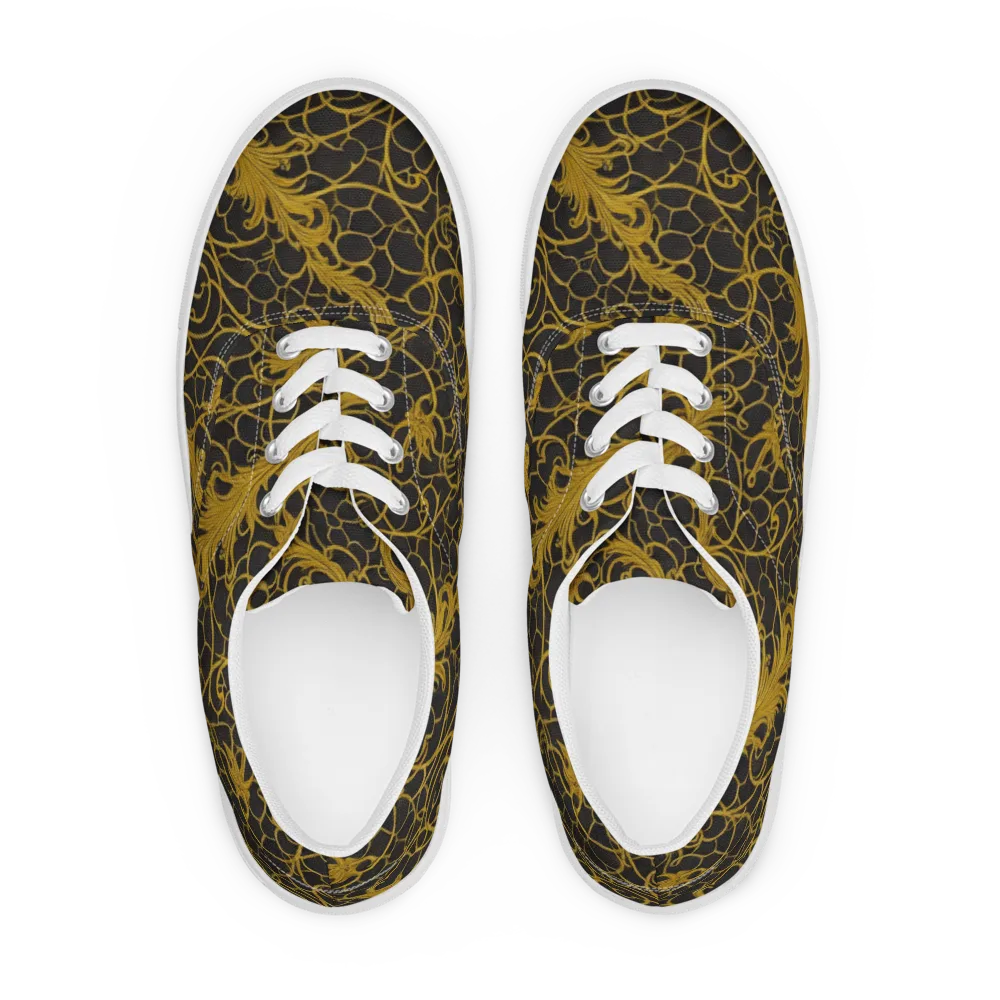 Gilded Acanthus on Men's Lace-Up Canvas Shoes — Front