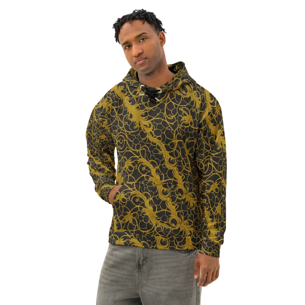Gilded Acanthus on Cotton Hoodie — Left Front