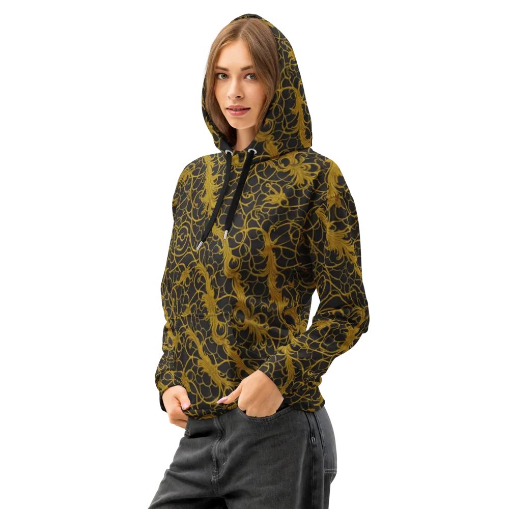 Gilded Acanthus on Cotton Hoodie — Left Front
