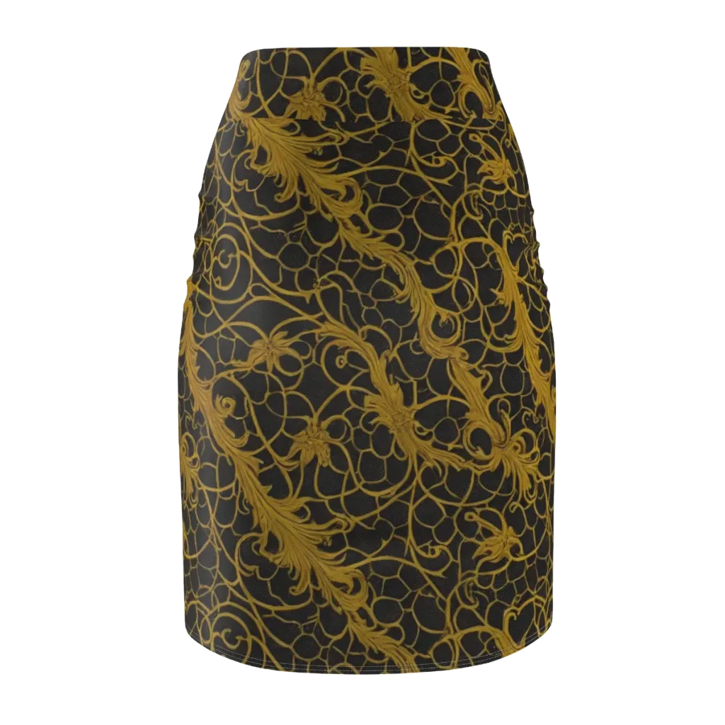 Gilded Acanthus on Pencil Skirt — Back