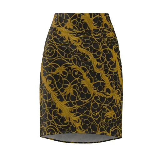 Gilded Acanthus on a Pencil Skirt