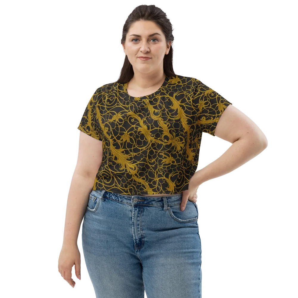 Gilded Acanthus on Crop Tee — Front