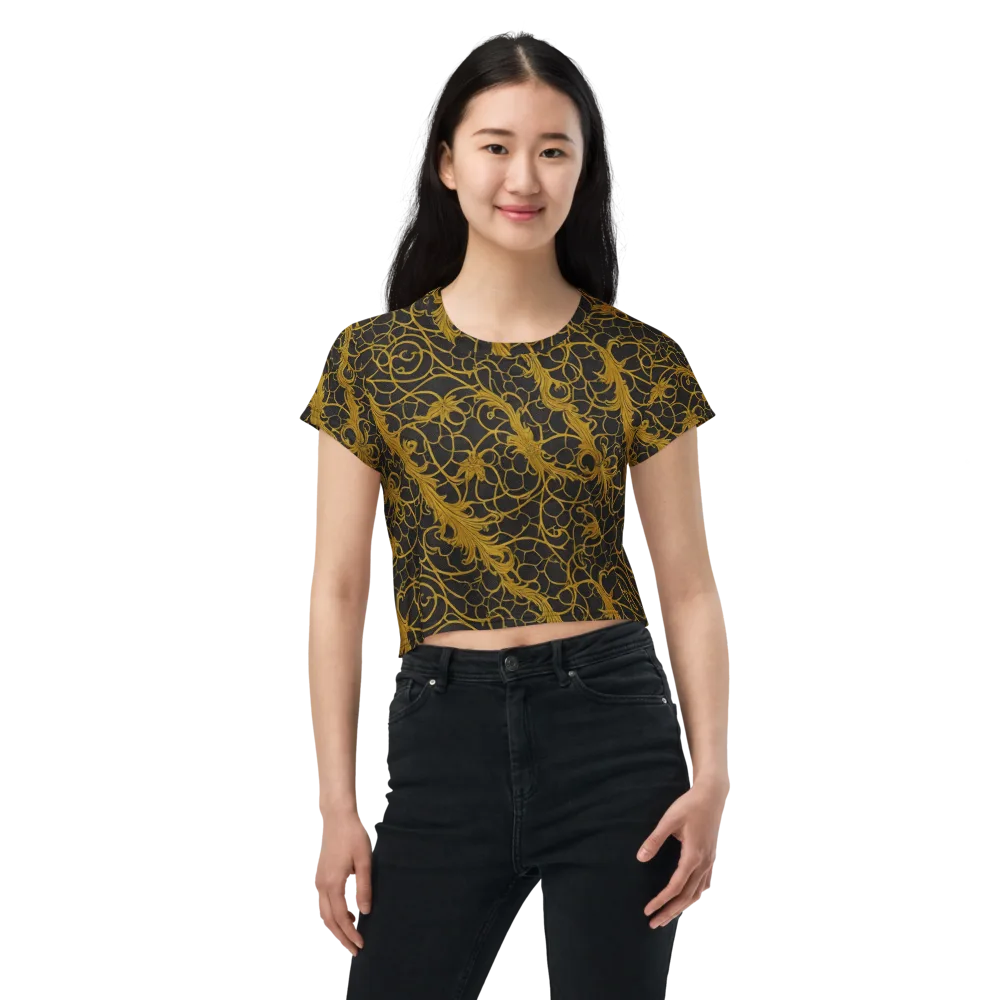 Gilded Acanthus on Crop Tee — Front
