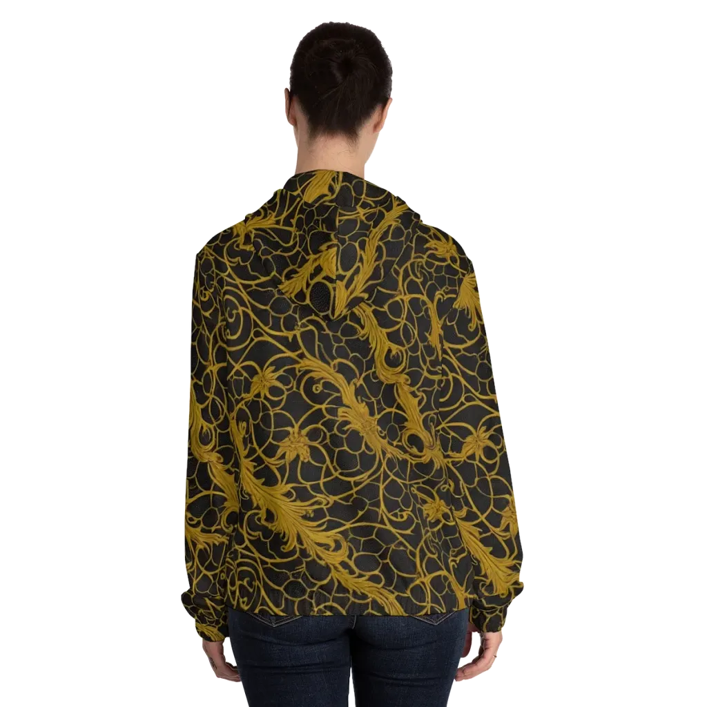Gilded Acanthus on Women's Full-Zip Hoodie — Back On Person