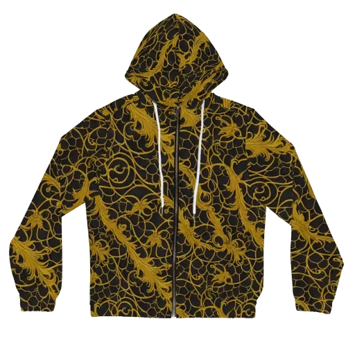 Gilded Acanthus on a Women's Full-Zip Hoodie