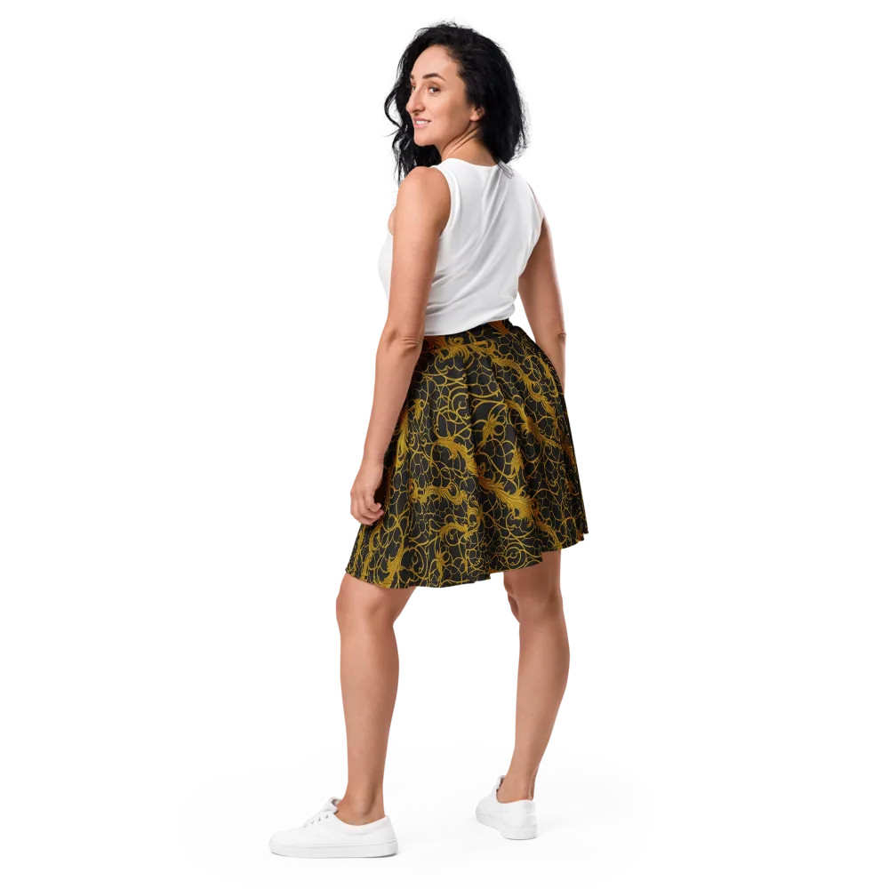 Gilded Acanthus on Skater Skirt — Back