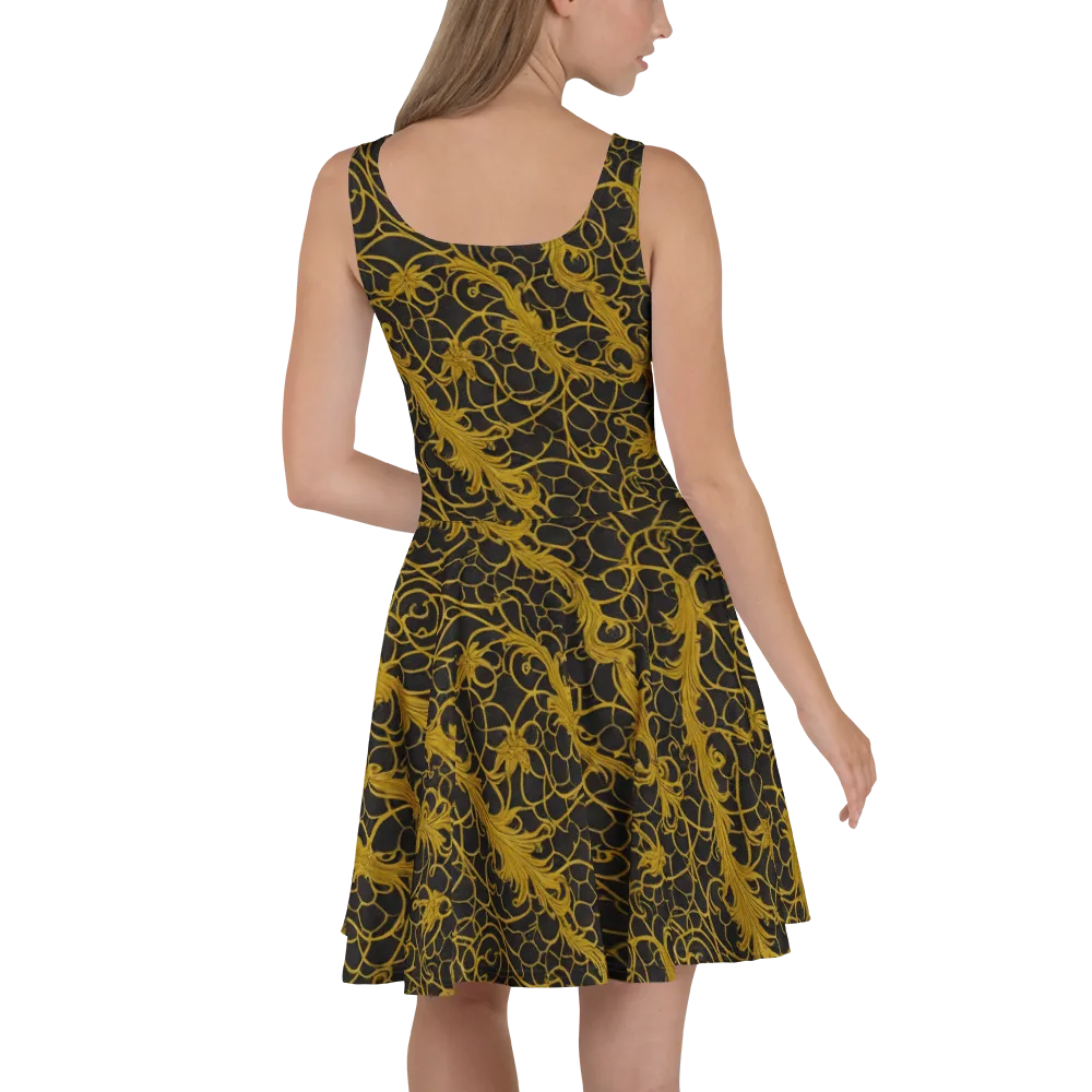 Gilded Acanthus on Skater Dress — Back