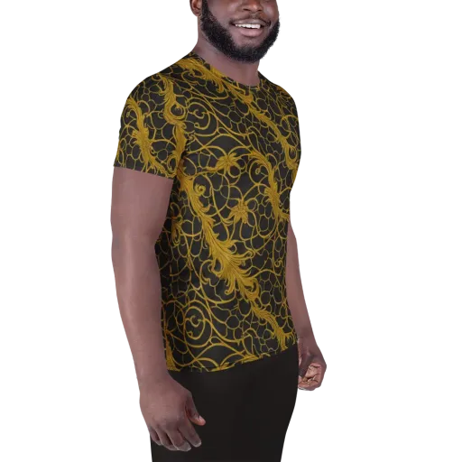 Gilded Acanthus on a Men's Athletic T-Shirt