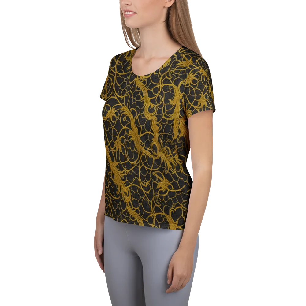 Gilded Acanthus on Women's Athletic T-Shirt — Left