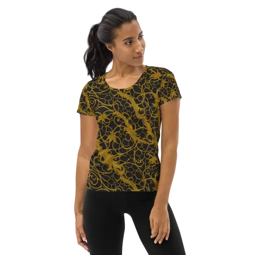 Gilded Acanthus on a Women's Athletic T-Shirt