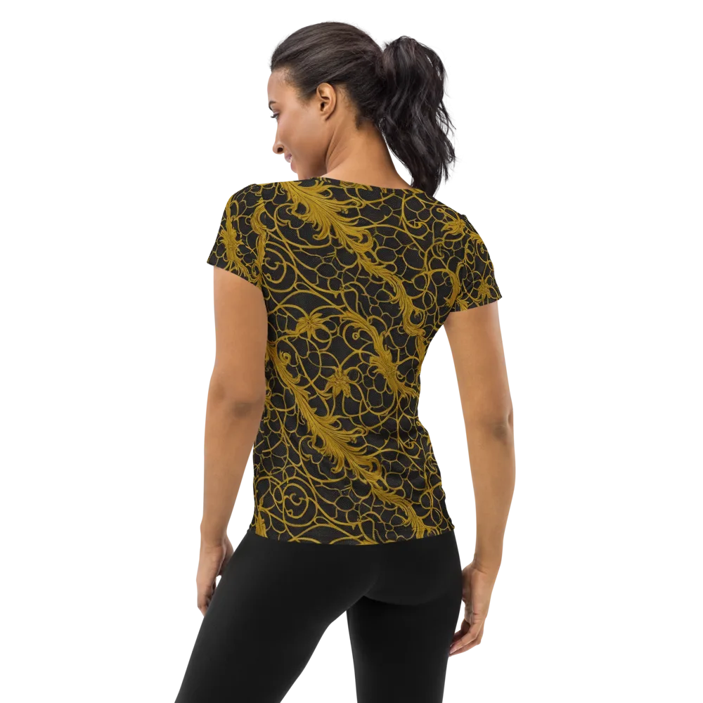 Gilded Acanthus on Women's Athletic T-Shirt — Back