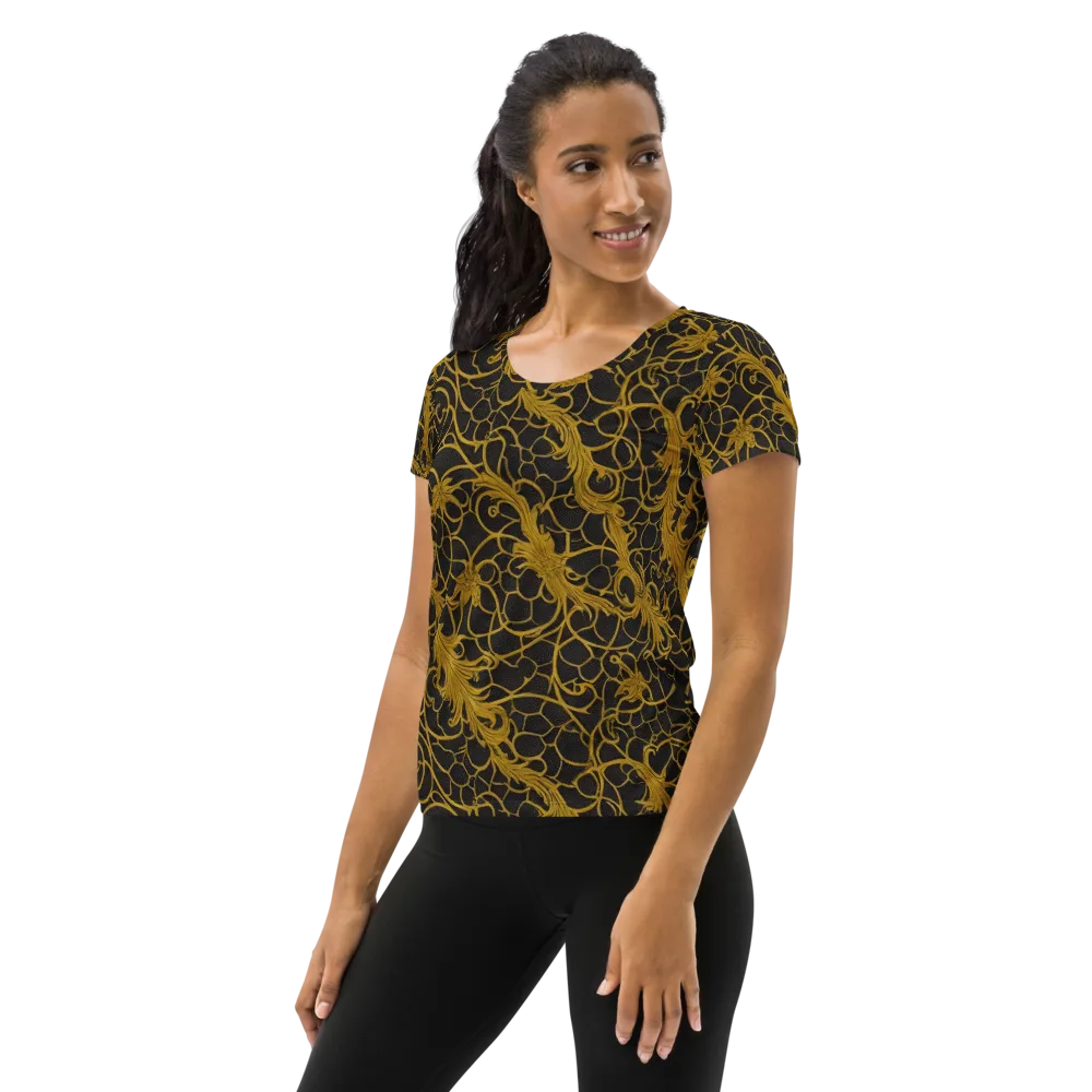 Gilded Acanthus on Women's Athletic T-Shirt — Left