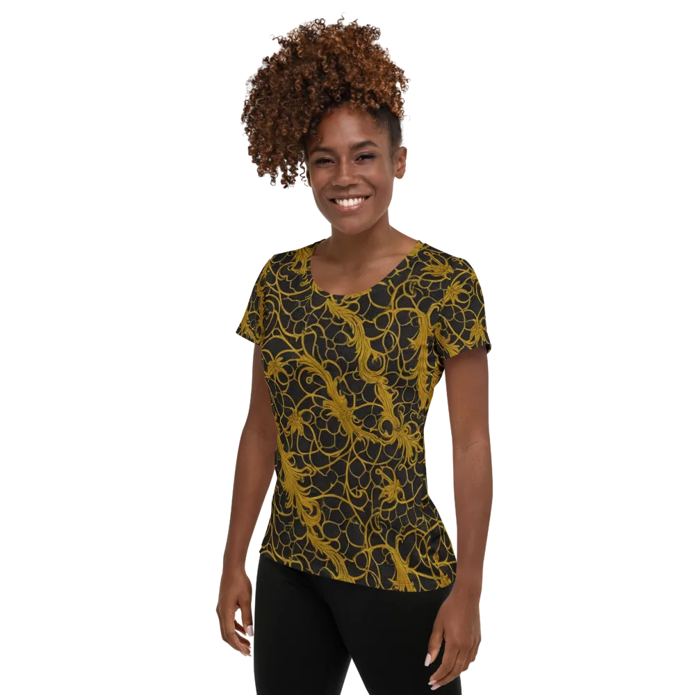 Gilded Acanthus on Women's Athletic T-Shirt — Left