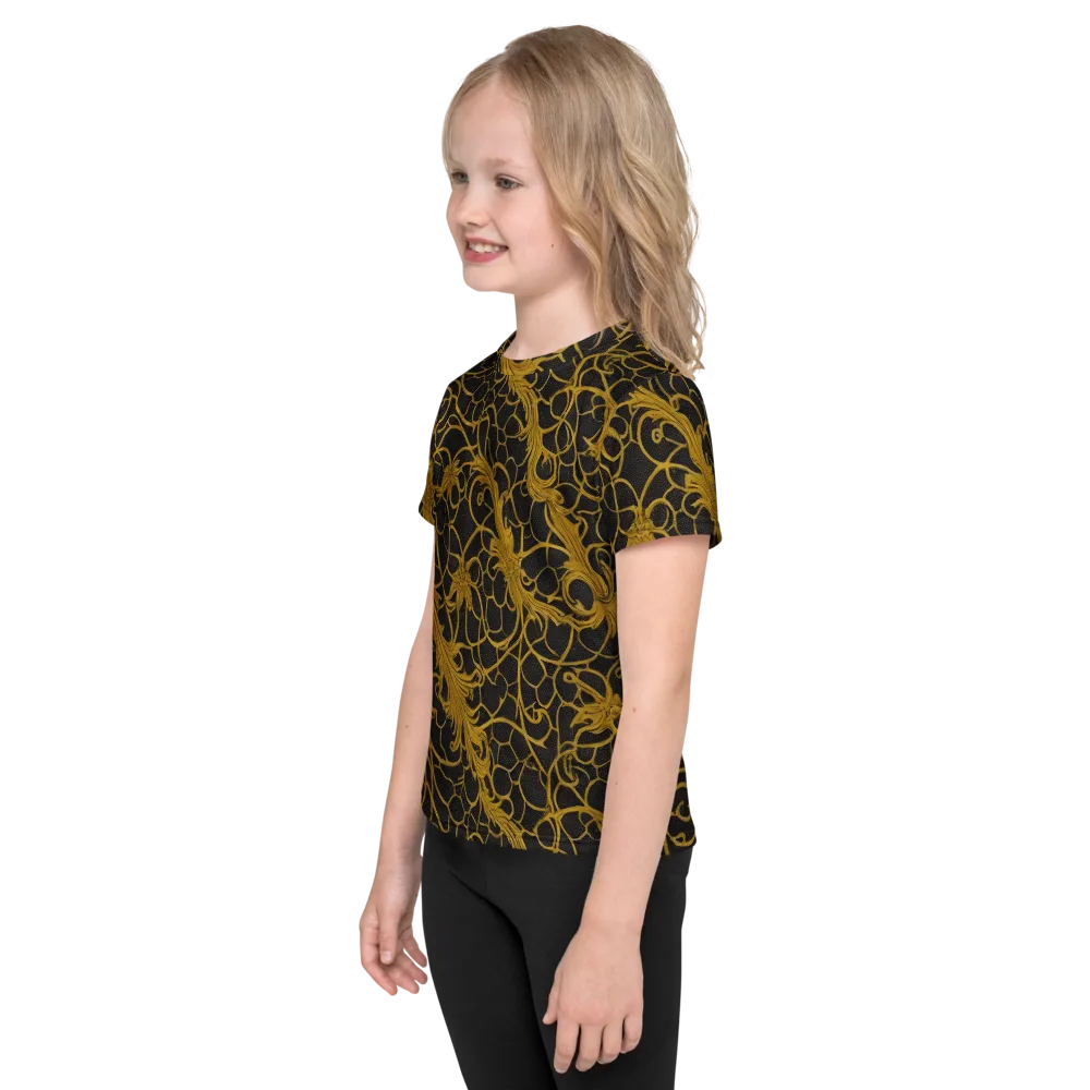 Gilded Acanthus on Kids Crew Neck T-Shirt — Left
