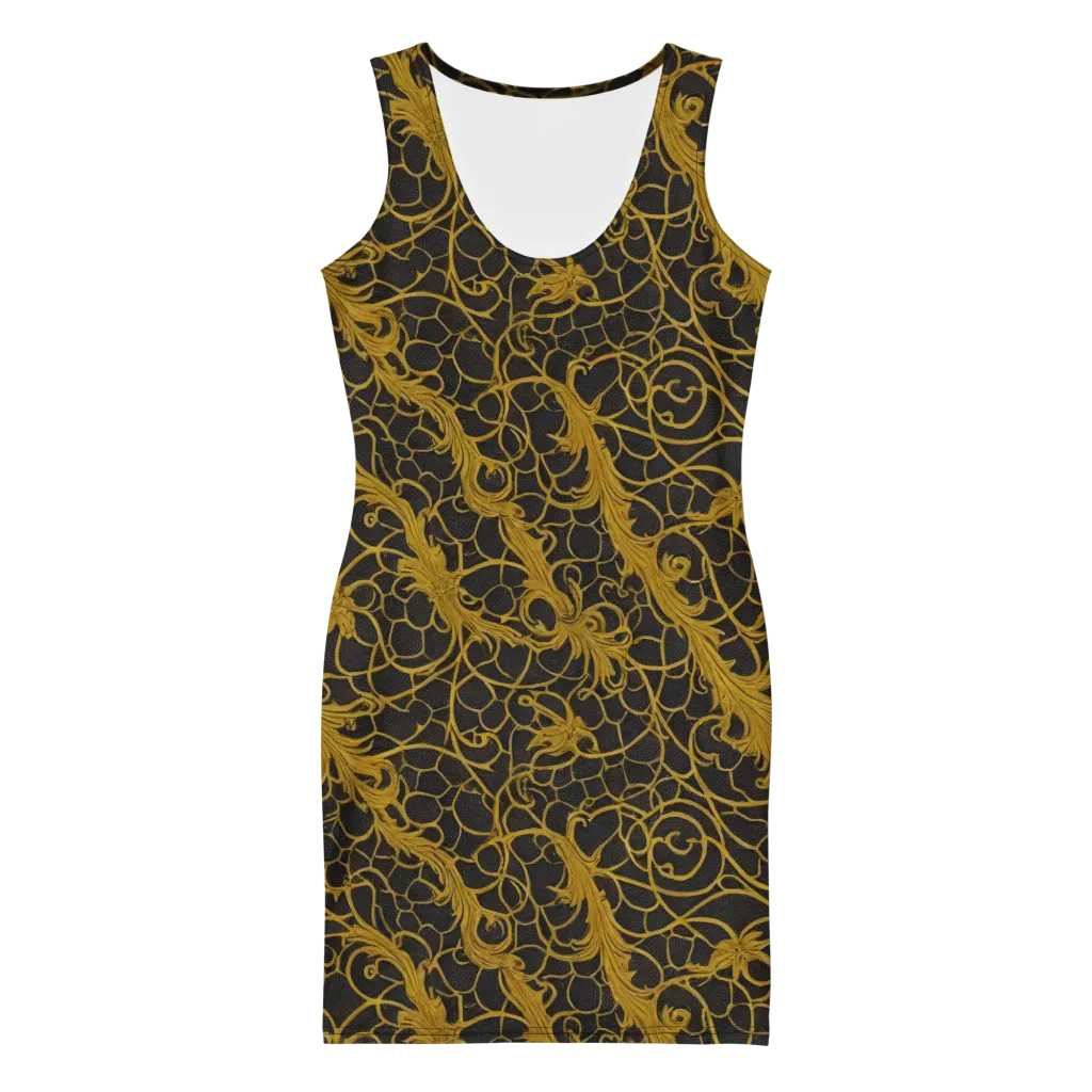 Gilded Acanthus on Bodycon Dress — Front
