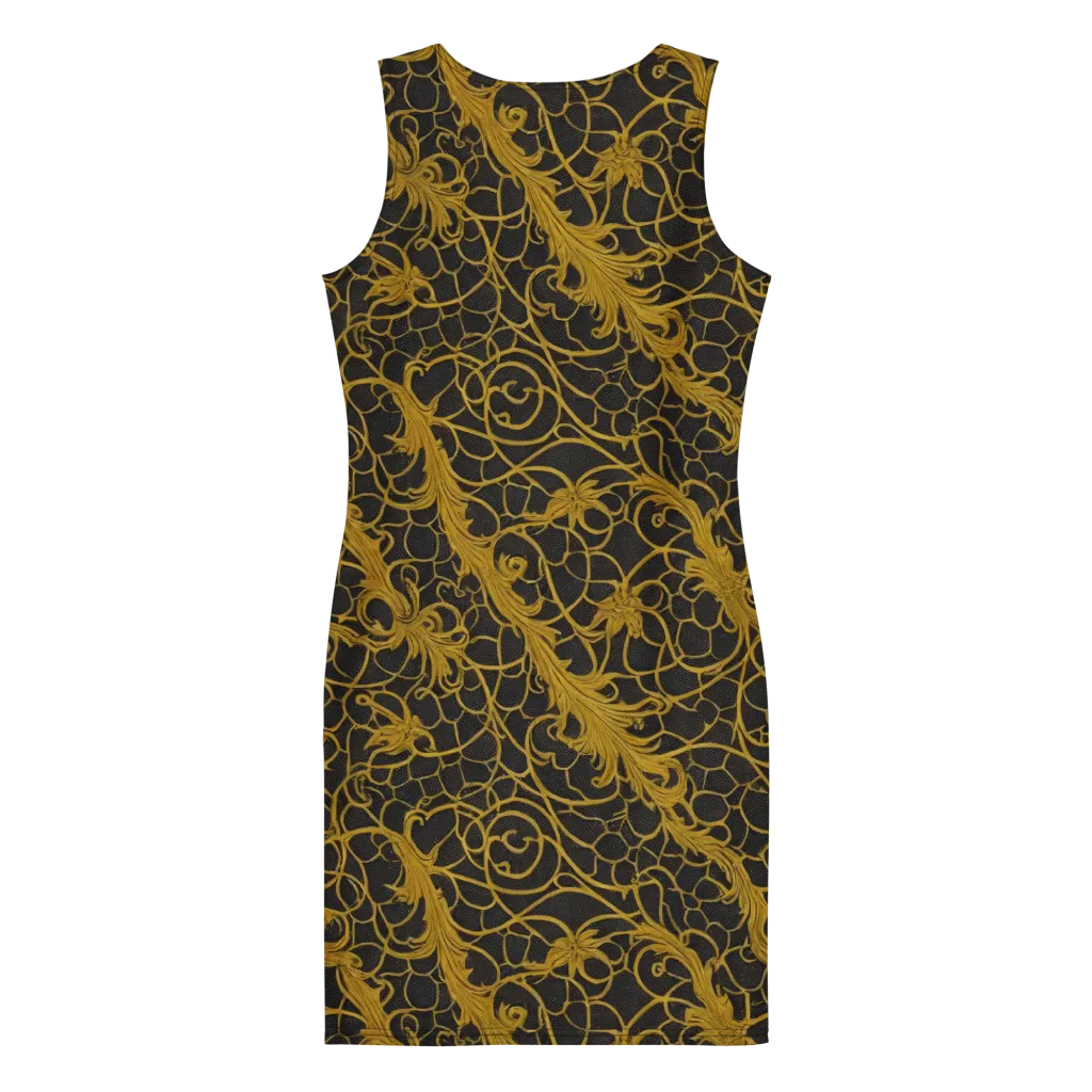 Gilded Acanthus on Bodycon Dress — Back