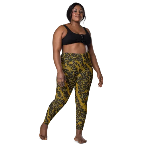Gilded Acanthus on a Leggings with Pockets