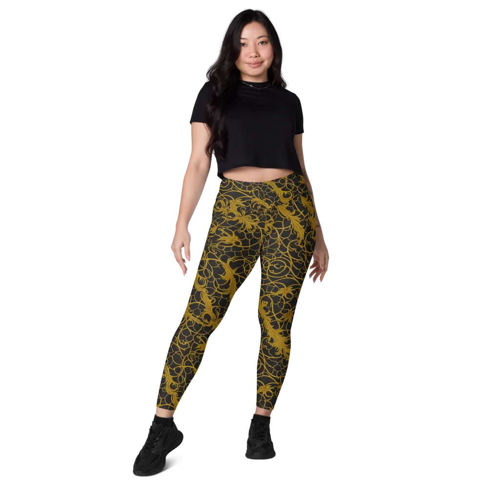 Gilded Acanthus on Leggings with Pockets — Front