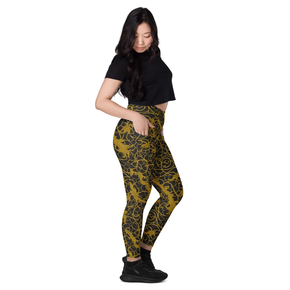 Gilded Acanthus on Leggings with Pockets — Right