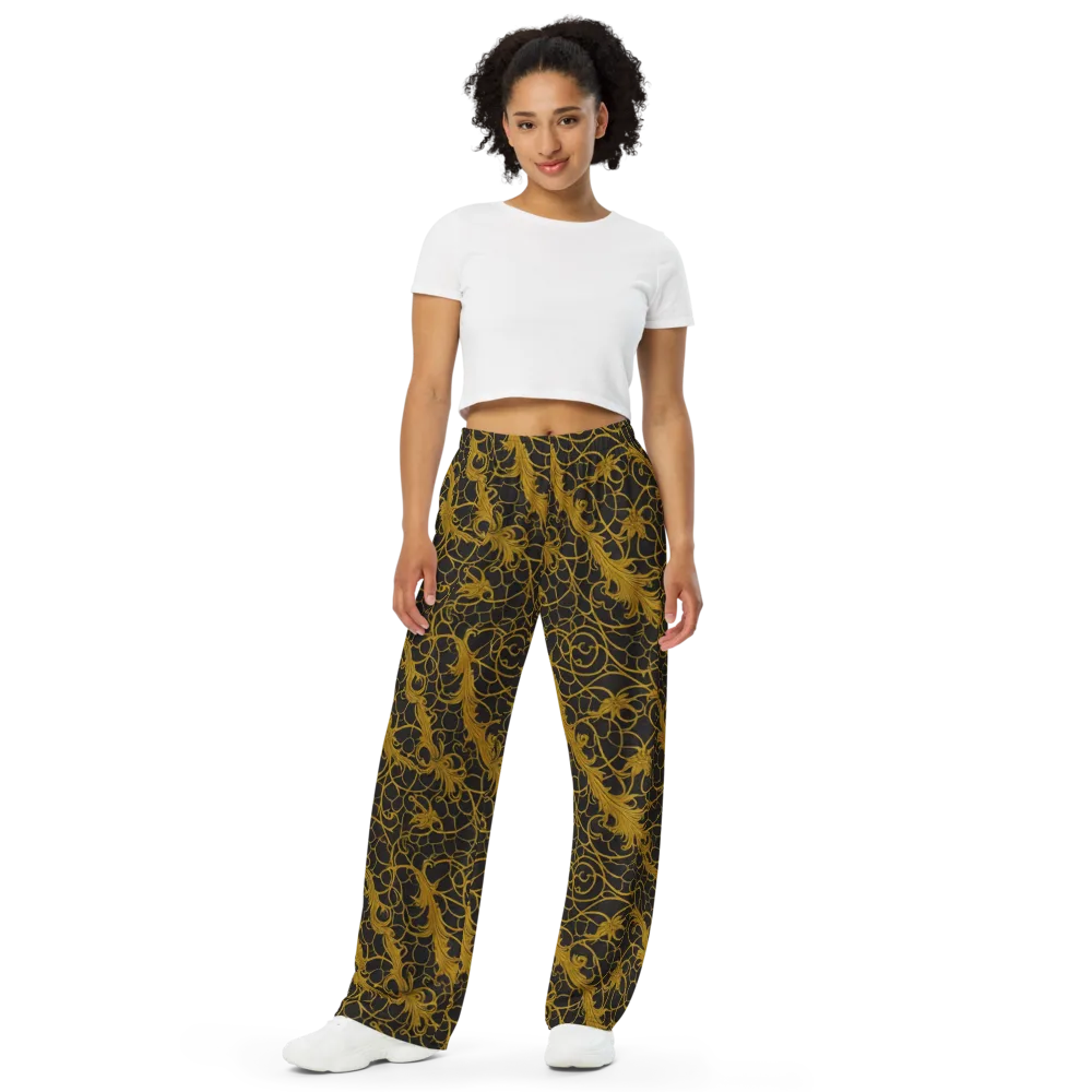 Gilded Acanthus on Wide-Leg Pants — Front