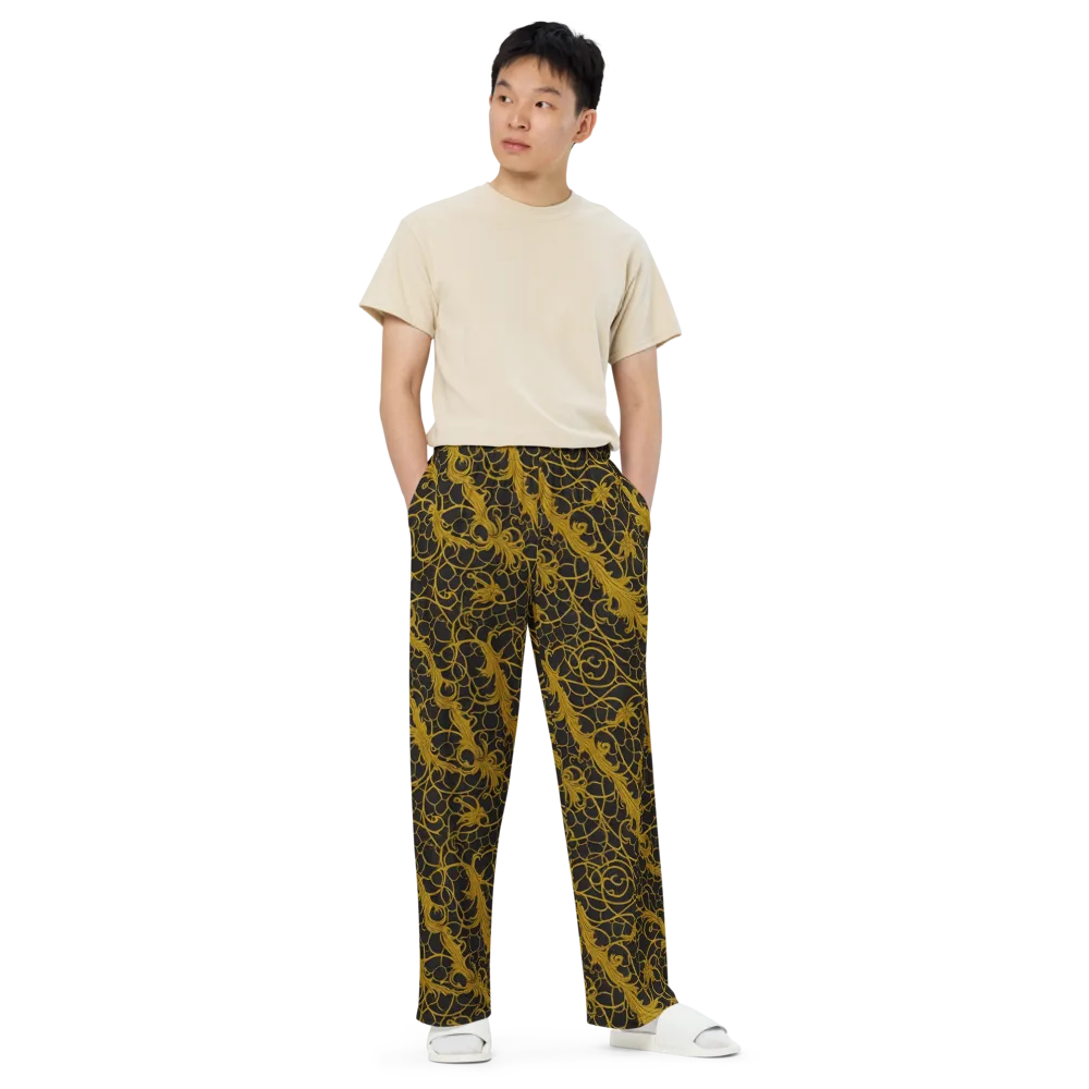 Gilded Acanthus on Wide-Leg Pants — Front