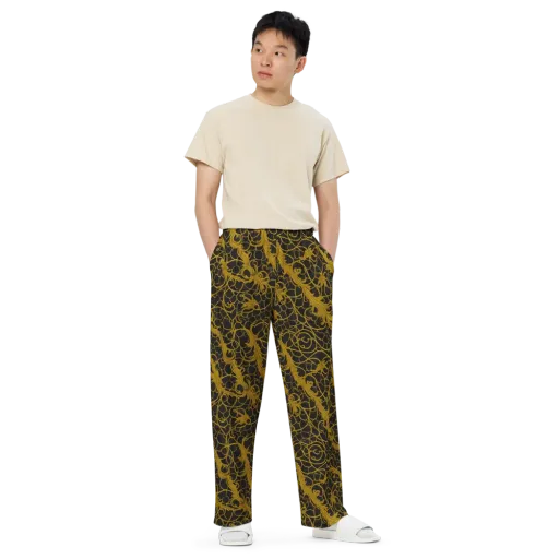 Gilded Acanthus on a Wide-Leg Pants