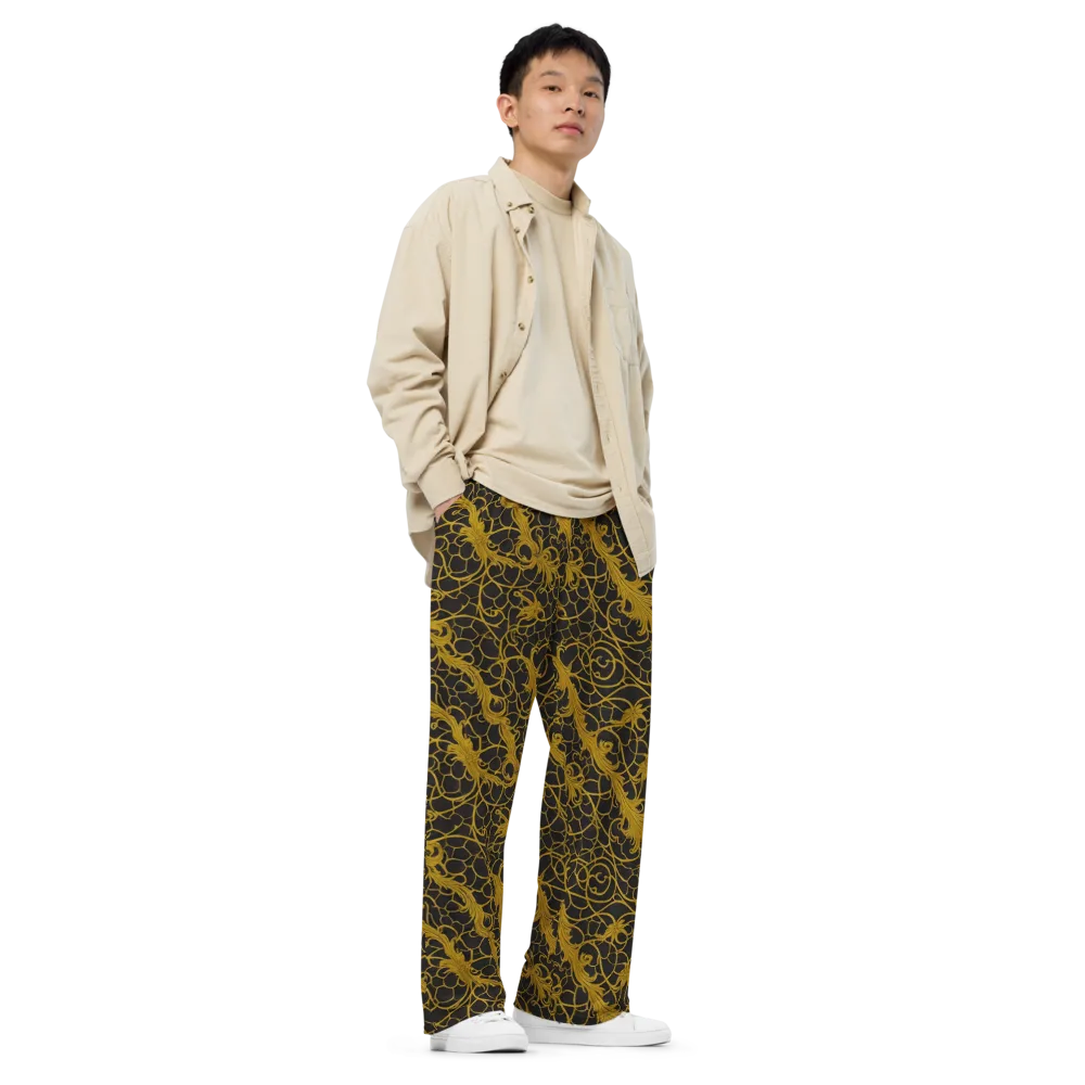 Gilded Acanthus on Wide-Leg Pants — Right Front