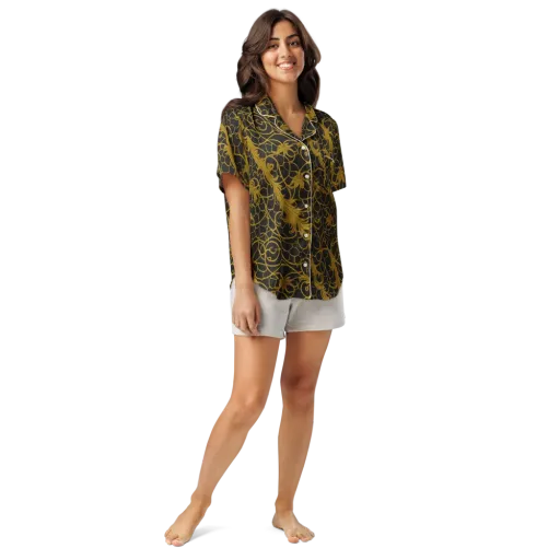 Gilded Acanthus on a Women's Short Sleeve Pajama Top