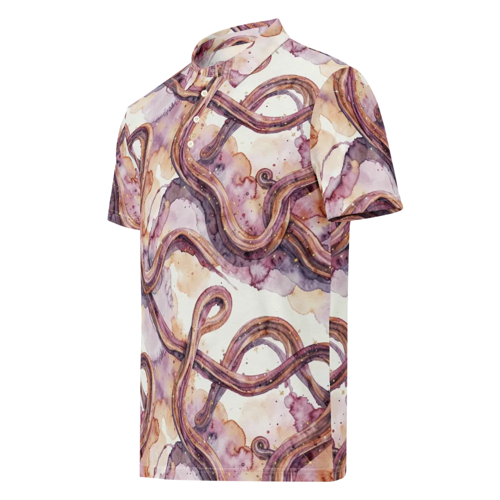 Stardust Swerve on Men's Slim Fit Polo Shirt — Left Front